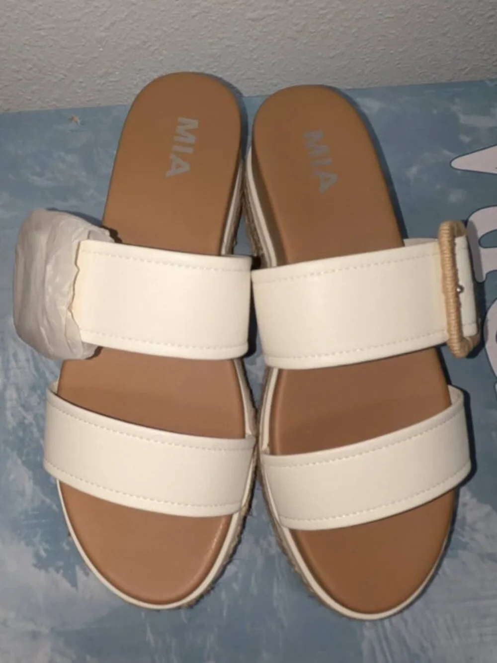 MIA Kenzy Platform Espadrille Slide Sandals, Size 7.5 - O
